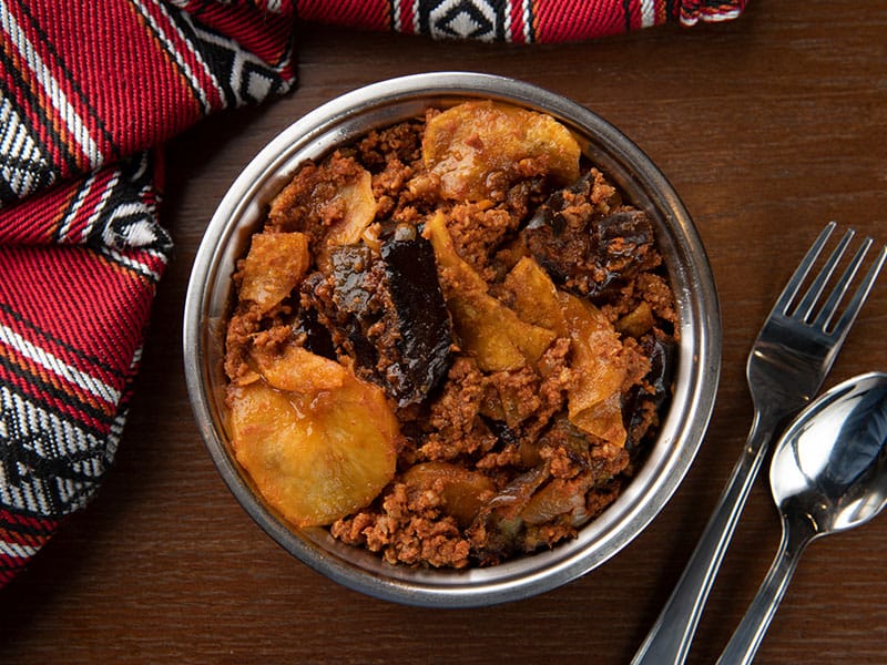 mosaka with meat